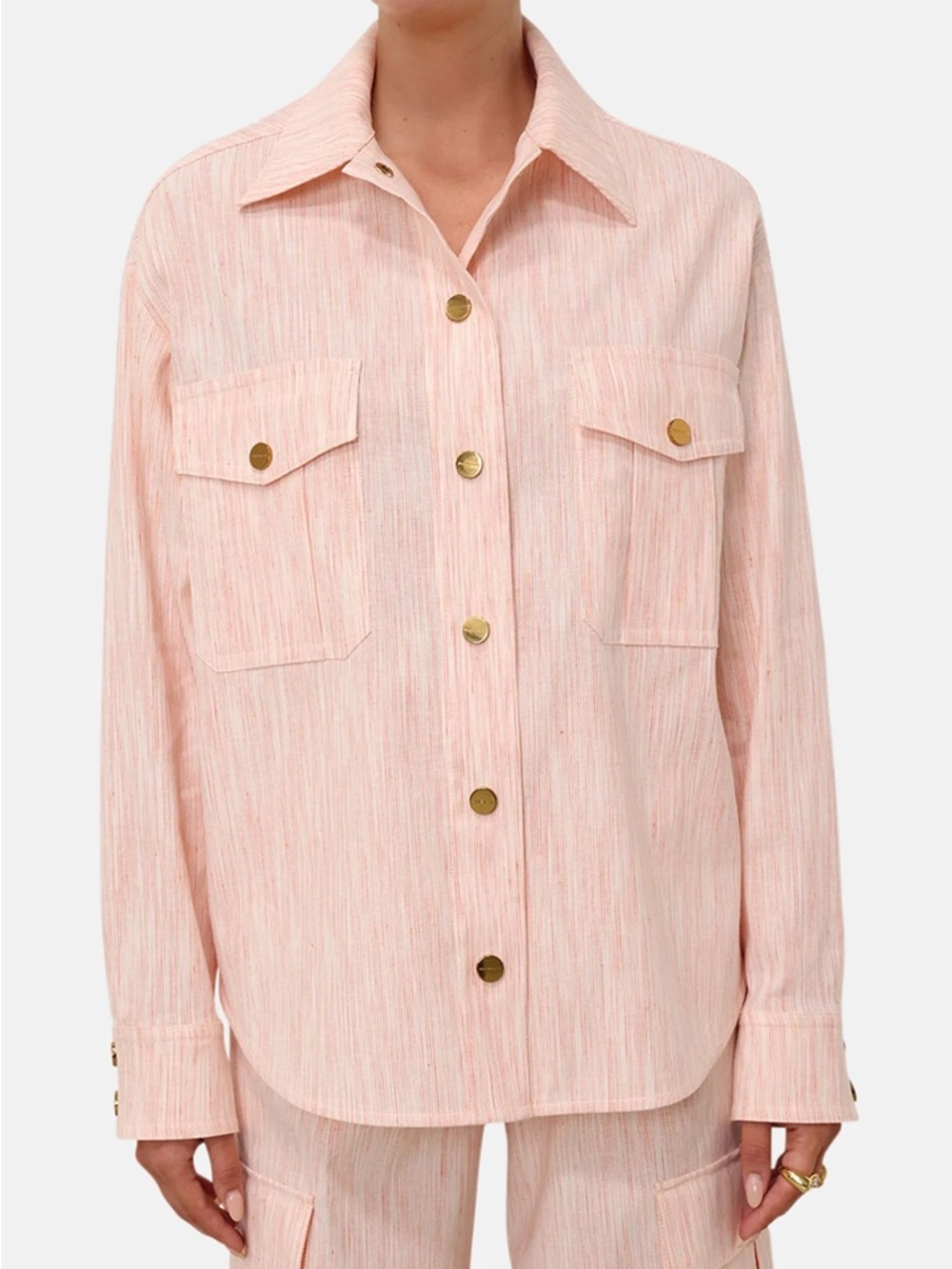 Zimmermann Tranquillity Stripe Shirt with gold buttons size 2 NWOT